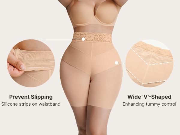 FeelinGirl Tummy Control Butt Lifting Seamless Shapewear Shorts For Women High Waisted Body Shaper Underwear Panty Smooth Under Dress Shapewear