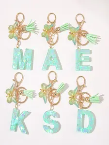 Cute Letter & Butterfly Design Keychain, Fashionable Resin Initial Letter Keychain for Women & Girls, Trendy All-match Keychain for Birthday Gift, Cute Charms Keychain, Stylish Keychain