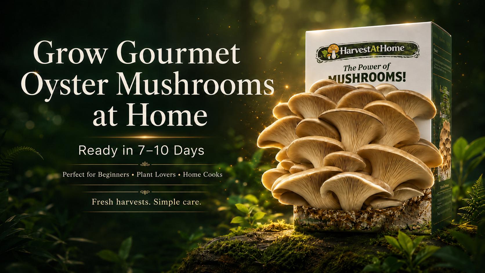 HarvestAtHome Certified USDA Organic Mushroom Kit 3-Pack (3.5lb) - Pure Mycelium Healthy Edible Fungi, 1-7 Days Fast Growth, Interactive Visual Experience, Food for Adults, Made in USA, All Seasons