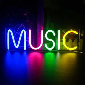 ROSNEK MUSIC Neon Sign - USB Powered LED Strip Light, Wall Mounted Decor for Bedroom, Party, Gifts, Led Strip Lights, Wall Mounted Light
