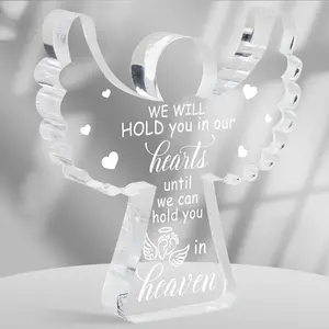 Miscarriage Gifts for Mothers, Remembrance Gift, Sympathy Gifts, Baby Footprint Memorial Angel Acrylic Desk Sign, Infant Loss Sympathy Gift, Funeral in Memory of Loss of Baby