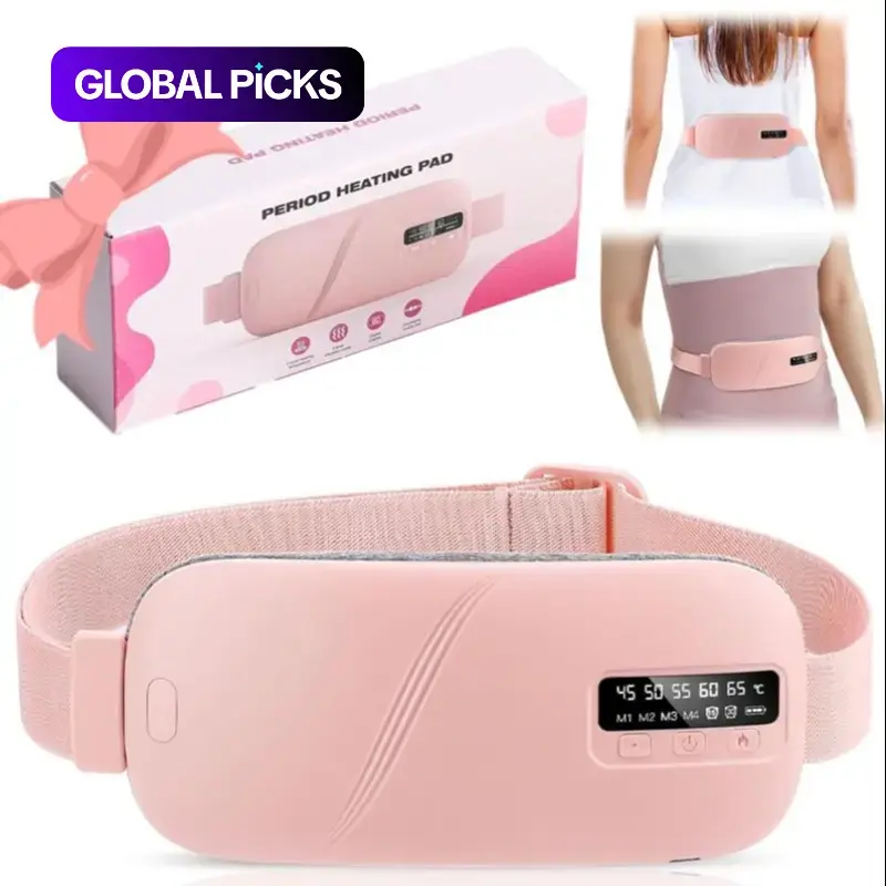Portable Multifunctional Menstrual Heating Pad & Waist Massager, 5-Level Heat & 4-Level Vibration Belt, Abdominal Warmer for Period Relief, Women's Personal Care for Home & Travel #GLOBAL PICKS