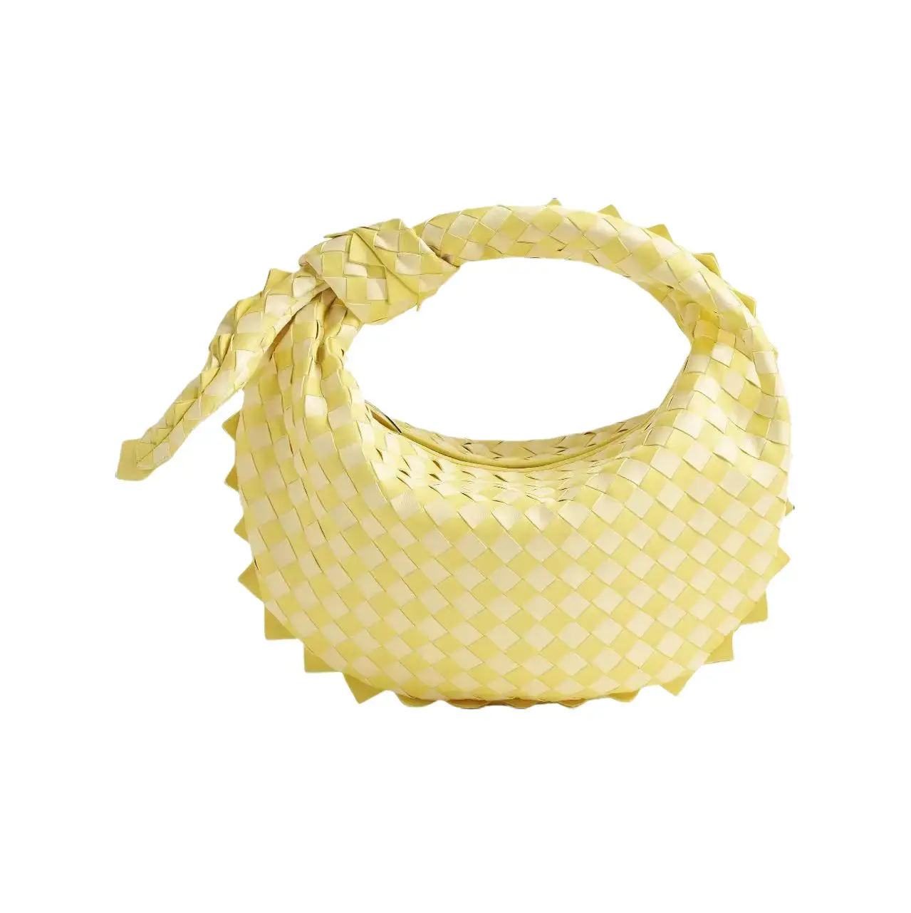 Pre-owned BOTTEGA VENETA Nappa Handbag Teen Jodie Hobo Intrecciato Yellow CPU0706