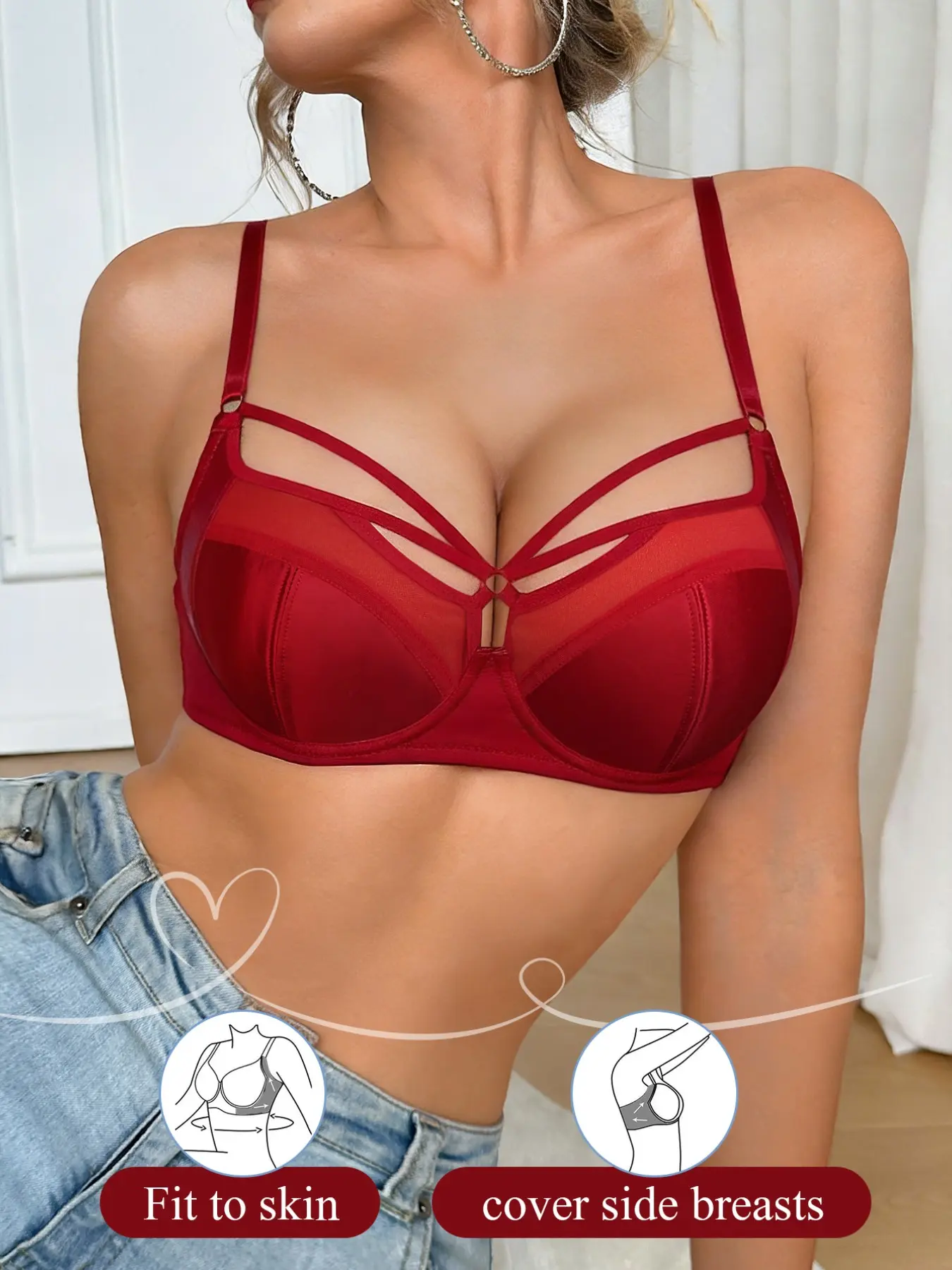 Women's Plain Push-Up Bra, Elegant Fit Comfortable Breathable Gathered Design, Soft Lightweight Innerwear, All-Season Wear, Medium, Breathable Comfy Bra