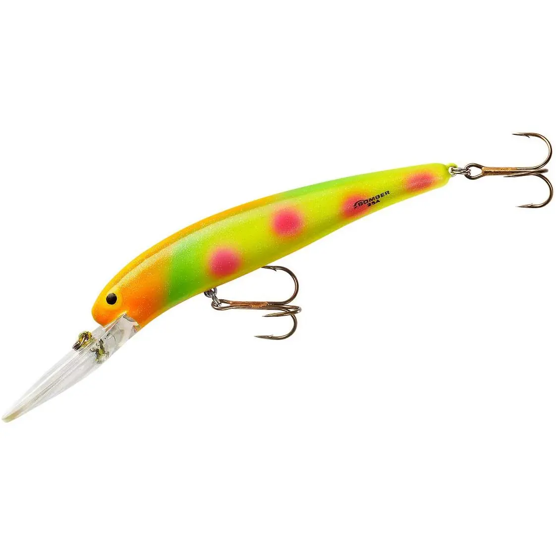 Bomber 25A Deep Long A Minnow Jerkbait - Trolling Hard Fishing Lure, Mini Minnow Floating Lures for Outdoor Fishing Activities, Barbed Treble Hook Floating Lures, 4½" Length, Deep Fishing