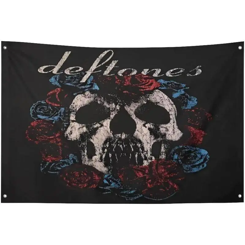 for DefTones Flag Skull Art Poster Tapestry for Decorating Garden Yard Balcony Wall Hanging College Dorm Wall Decor Room Flags 3x5 ft