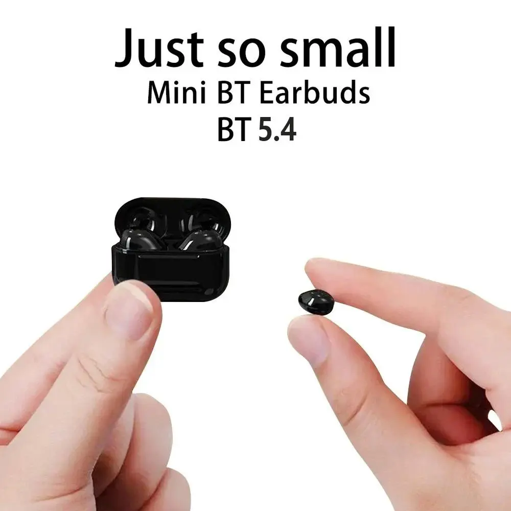 Mini TWS BT5.4 Wireless Bluetooth Earbuds with Mic, HD Calls, Stereo Audio, Long Standby, Noise Cancelling In-Ear Headphones for Sport, Gaming Use