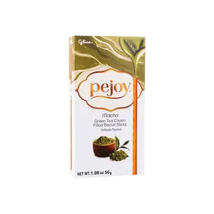 Glico Japan PEJOY Matcha Cream Filled Biscuit Sticks 56g - Crispy Japanese Snack