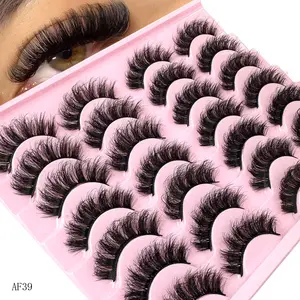 14 Pairs 3D Artificial Mink Eyelashes, Dense D Curl False Lashes, False Eyelashes Extensions, Natural Look Cat Eye, Reusable, Perfect for Beginners & All Occasions