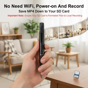 Multifunctional Pen 1080P FHD HD Recording Device with WiFi Remote Viewing, SD Card Storage, 300mAh Long Battery Life, Quick Start & 100° Wide Angle for Note-Taking, Lectures, Meetings