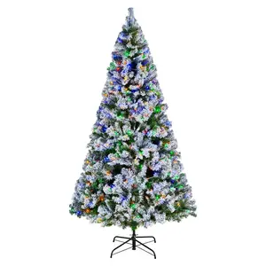 VEVOR Christmas Tree, 6ft Prelit Artificial Xmas Tree, Full Holiday Decor Trees with 330 Colorful LED Lights, 11 Lighting Modes, 1250 Branch Tips Sturdy Metal Base for Home Party Office DecorationVEVOR Super Brand Day
