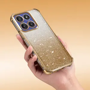 Luxury Electroplated TPU Glitter Protective Phone Case Protection for Motorola MOTO  50 Fusion/50 NEO/S50/50 Pro/ 60 Fusion/G Stylus 5G 2024/2025, Shiny  Paper Design, 2-in-1 Unisex Transparent Cover Accessories