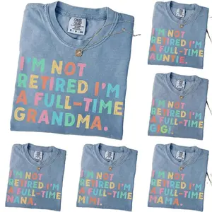 Comfort Colors Custom Retirement Grandma Shirt, Personalized Nana Mimi Gigi Mama Tee, Family Name T-Shirt, Funny Retired Grandma Gift, Mother’s Day Gift - AL