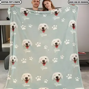 Personalized Dog Blanket with Name, Custom Photo Blanket for Dog, Custom Pet Photo Blanket, Gift for Pet, Gift For Pet lovers