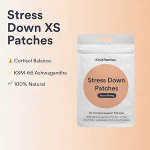 Kind Patches, Stress Down Patches Extra Strong, 30 Cortisol Support Patches, Ashwagandha, Lower Cortisol/ Stress Balance, Natural Ingredients, 1 Month Supply