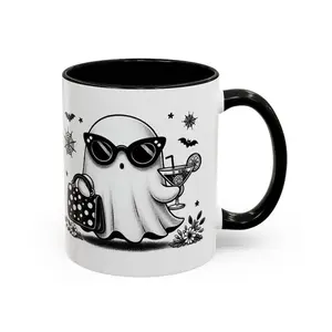 Spooky Season Ghost Coffee Accent Mug (11 oz) | Halloween Decor 2024, Cute Ghost Mug, Halloween Ghost Coffee Mug, Fall Tea Cup, Fall Coffee Mug