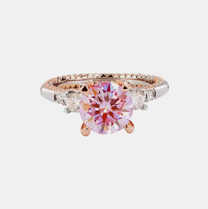 【149】Verona Sakura Pink Synthetic Moissanite Ring