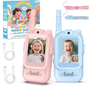 Kids Walkie Talkies with Video – Screen Display Toy Radios with Voice Effects, One-on-One Pairing, Long Range – Birthday Toys Gifts for Boys & Girls Ages 3–10 (Pink+Blue) #SummerVibes