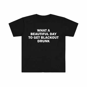 Men's Cotton Short-Sleeve Graphic T-Shirt - Menswear Top Clothes, Unisex Round Neck Fashion Casual Streetwear, Black Alcoholic-Themed Meme Funny Gift