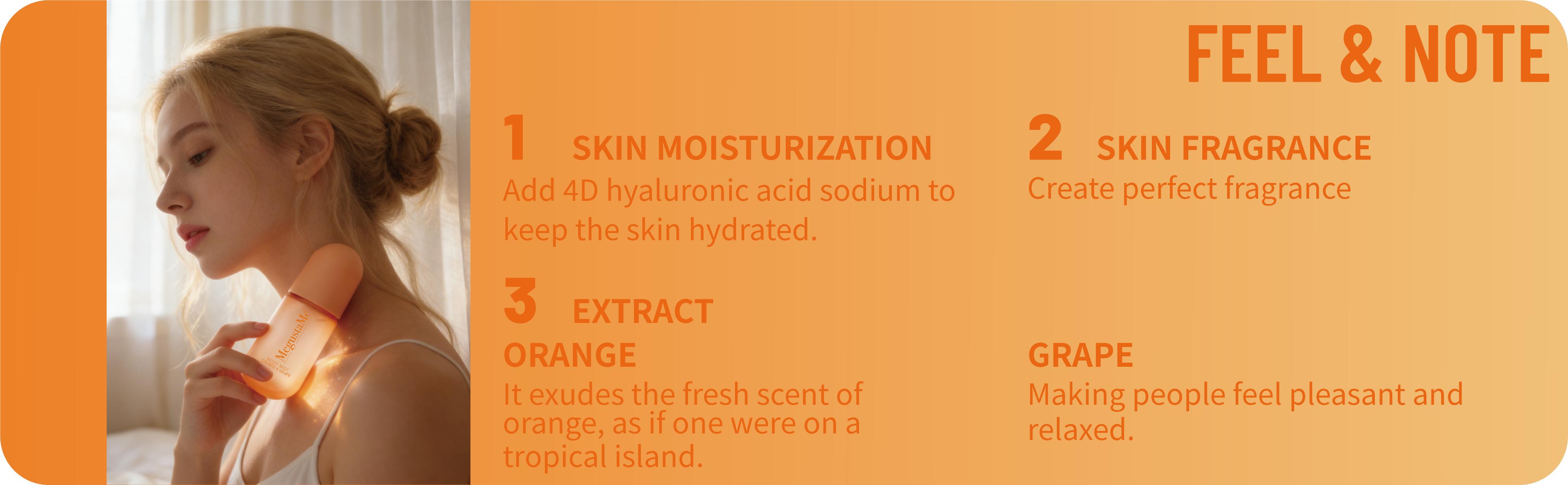 Orange grape perfume, long-lasting citrus fruit perfume spray, no preservatives, no phthalates, light, non sticky, mild and safe daily fragrance, 3.3 liquid ounces (about 100 ml)