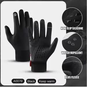 Unisex Warm & Waterproof Winter Gloves A0079 - Touchscreen Functionality for Cycling Skiing & Outdoor Activities - Non-Slip Silicone Water Repellent Plus Fleece