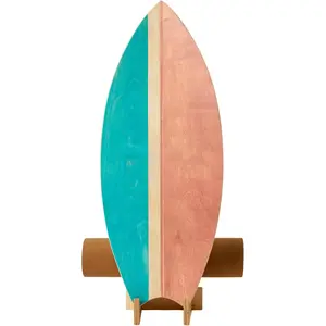 Surf  Board Trainer with Roller Wooden Exercise Balancing Stability Trainer - Non Slip Surface for Adults | Board for Surfing,Snowboarding,Skateboarding,Hockey,Yoga
