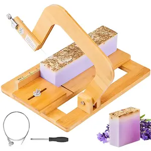 Wood Soap Cutter, Adjustable Soap Cutting Tool Single Wire Soap Slicer Cutting Tool Handmade Soap Cutting Making Supplies for Making Soap, Cutting Butter, Cheese