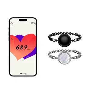[Couple's Gift] Soullink NFC Couple Bracelets for Him and Her – Smart Matching Bracelets for Lovers, Touch to Open Custom Love Page, Track Days Together, Personalized Anniversary Gift, Romantic Tech Jewelry for Boyfriend & Girlfriend