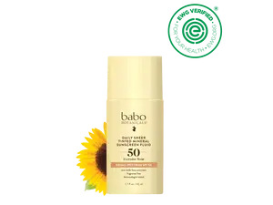 Babo Botanicals Daily Sheer Tinted Mineral Sunscreen SPF 30 – Everyday Wear – Broad Spectrum SPF 30 – Moisturizing Face Lotion – Dermatologist Tested – Fragrance Free – 1.7 fl oz (50 ml)