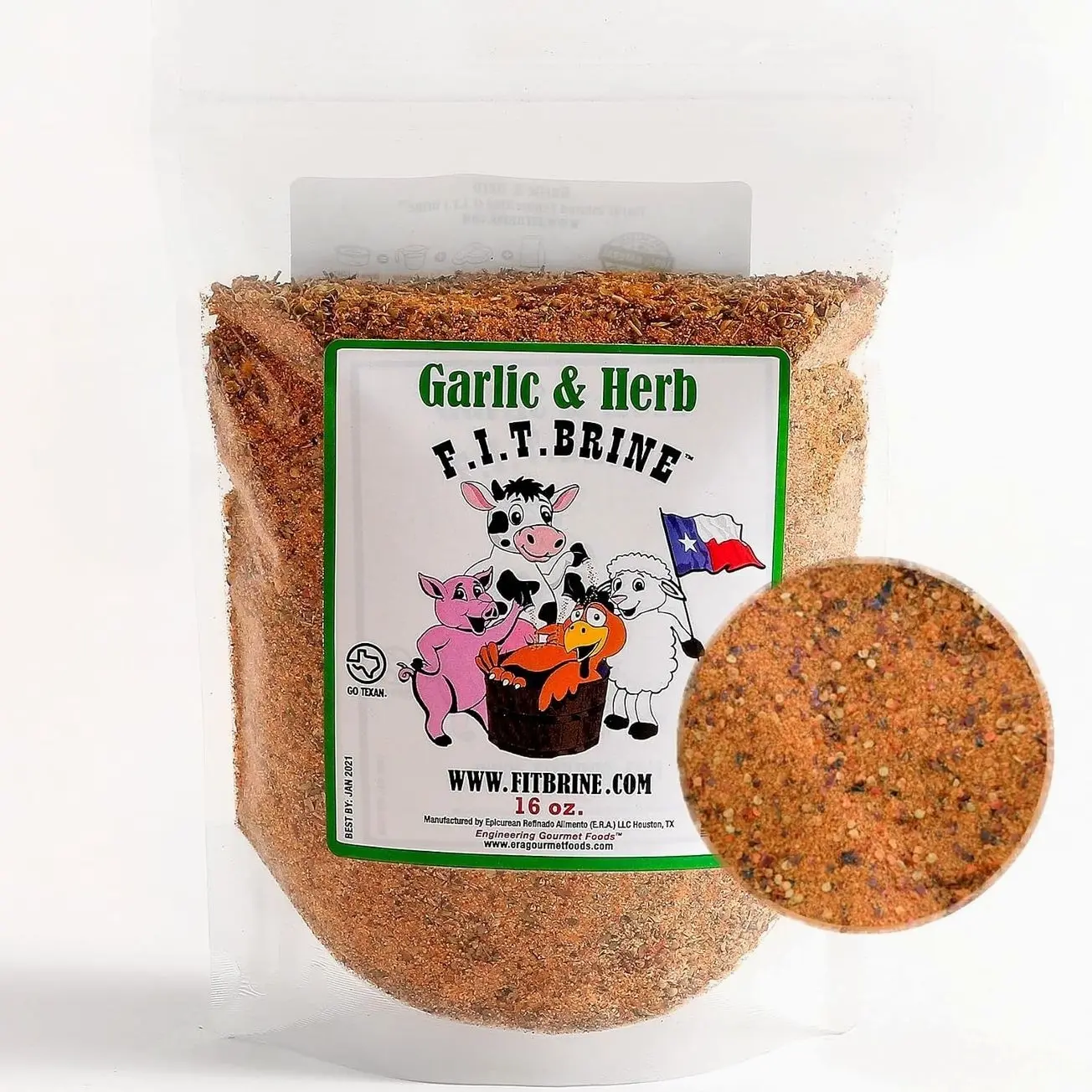 FIT Brine - Flavor Infused Tenderizing Brine - Garlic & Herb, 16oz | Meat Tenderizer & Seasoning | Infuses Flavor & Juicy Texture | All-Natural for Chicken, Turkey, Salmon | Made in Texas.