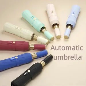 12-Rib UV Umbrella - Windproof Folding Stormpro Automatic Inverted Retractable Aluminum Alloy Stainless Steel Compact Portable Foldable Waterproof Rain and Sun Dual-Function Umbrella for Outdoor Activities, Classical Dance (Yellow, Pink, T Poetic S)