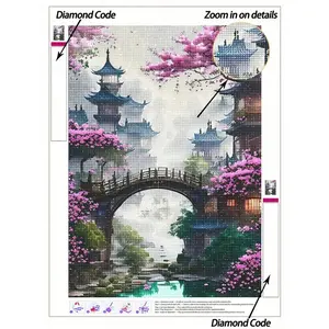 5D DIY Diamond Painting | Rustic Natural Landscape Decorative Diamond Painting Set. Vintage Mountain Architecture Handmade Decorative Painting. High-Definition 5D DIY Embroidery Mosaic Art. DIY Diamond Painting Gift, Help You Focus And Relax.