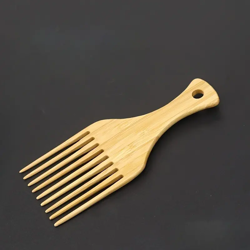 1pc Solid Wood Fork Comb, Hairdressing Wood Comb, Retro Oil Head Comb, Big Back Head, Wide Tooth Comb, Nan Bamboo Cutting Comb