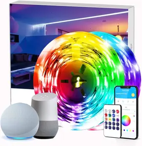 Smart WiFi Led Lights 100ft - Led Strip Lights Work with Alexa and Google Assistant RGB Strip Lighting Music Sync Color Changing with App Voice Remote Control for Room Bedroom Decor 50ft*2