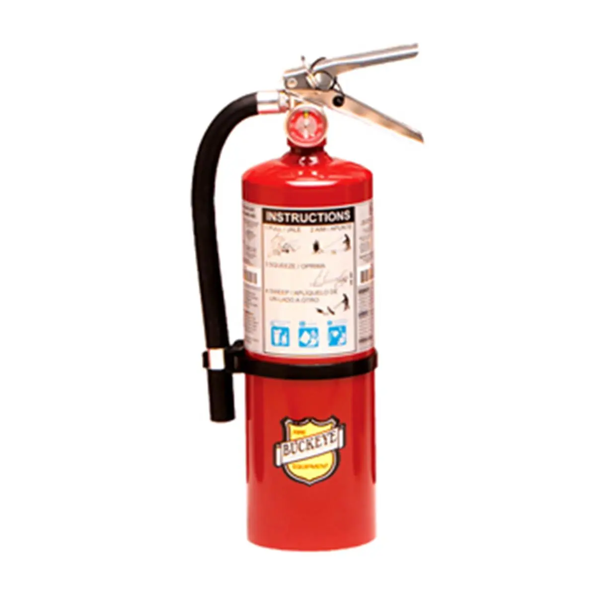 Buckeye Multipurpose Fire Extinguisher, 5 lbs, 16.37" Height, 4.25" Diameter, 7.25" Width, 195 psi, with Wall Mount for Home Improvement, Security & Safety Emergency Kits