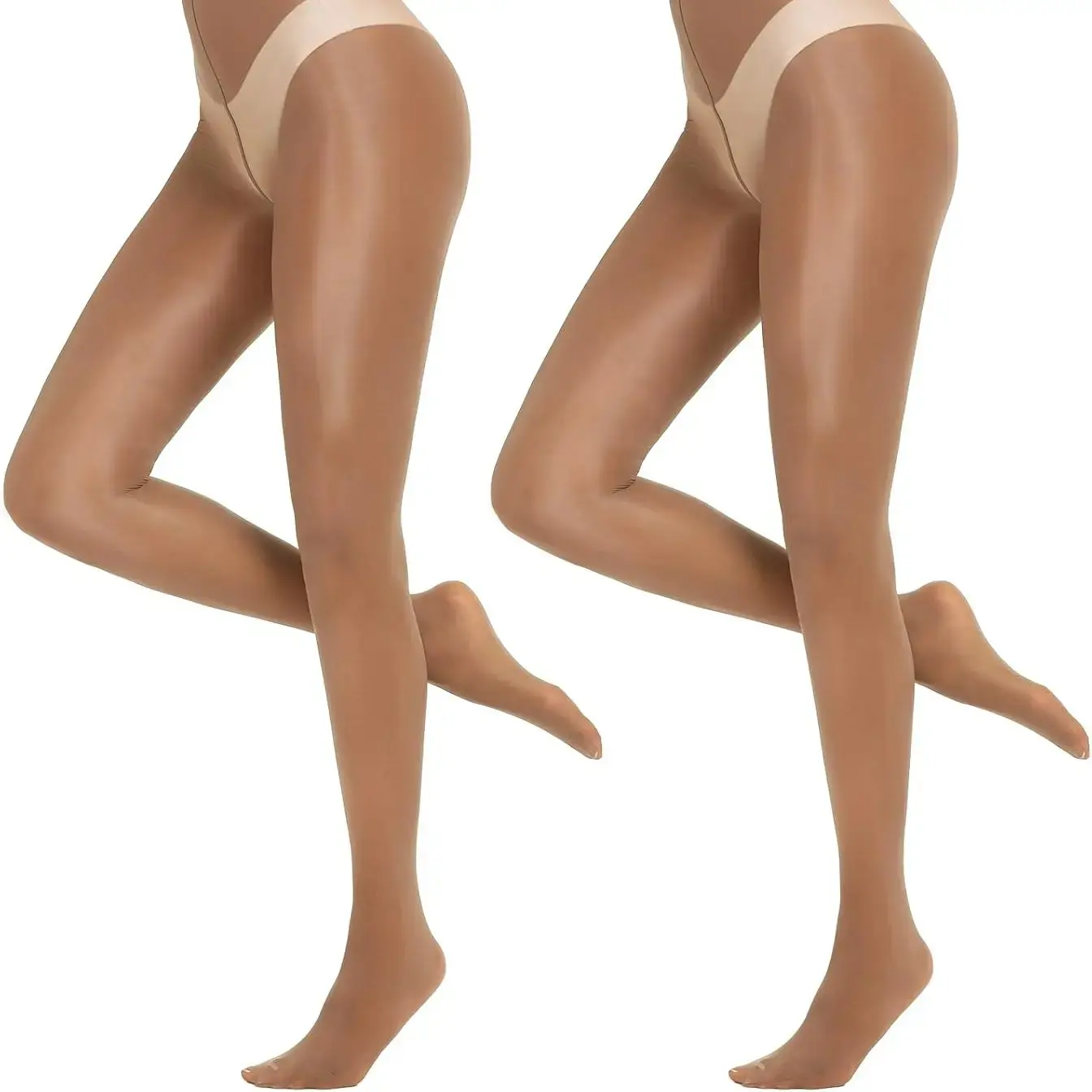 Women's High Waist Elegant Tights - Shiny Sheer Silk Comfort Stockings, Oil Shimmery Nylons, Silky Spandex Elastic Dressy Legwear for Spring, Dance, Everyday Wear, Chic