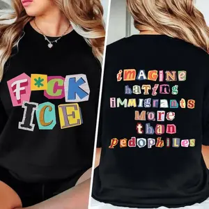 ✊🏾 Vintage Washed Anti ICE Magazine Letters Unisex Tee |   100% Cotton Double-Sided Short Sleeve, No One Is Illegal On Stolen Land ICE OUT