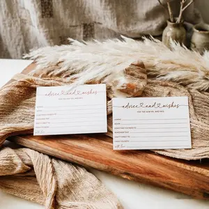 6 Wedding Guest Blessing Cards, Bride Groom Advice Q&a Cards, Interactive Sign-In Cards, Simple Handwritten Style, Warm Wedding Gifts