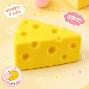 Cheese Squishy Ultimate Stress Relief Fidget Toy Desk Must Have,Super Soft  Cheese Stress Reliever  Perfect Gift Premium Memory Foam Cheese Squishy Toy
