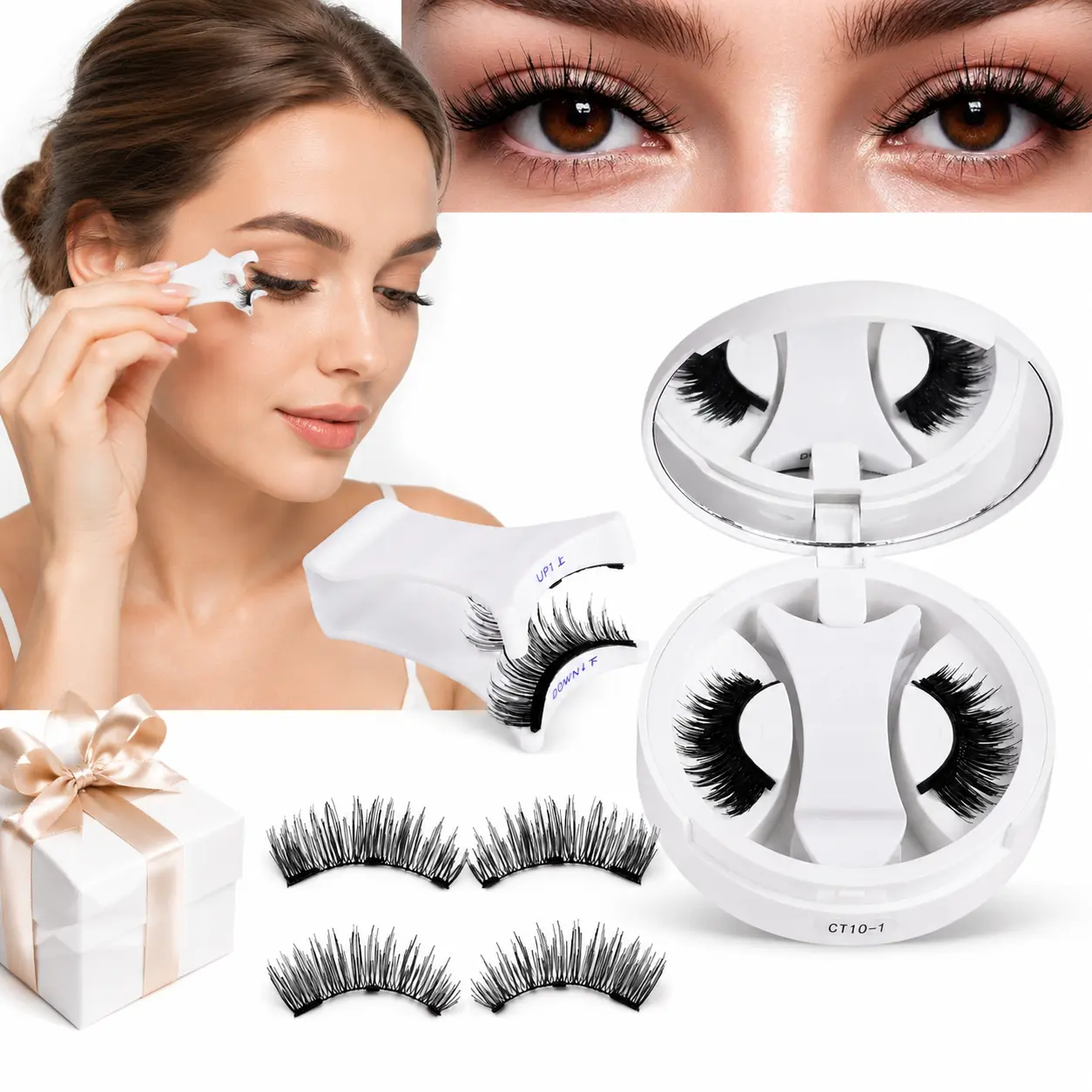 Professional Magnetic Eyelash Kit for Women, Makeup Tool for Natural-Looking Lashes & Everyday Beauty, No Glue Reusable False Lashes with Magnetic Applicator, Ideal Companion for Eyelash Curler Users, Travel Storage Case with Mirror