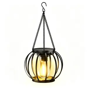 Solar Lanterns Outdoor Waterproof, Upgraded Metal Hanging Solar Lights Outdoor Lanterns, Brighter Auto On/Off Outdoor Hanging Lantern for Yard Patio Pathway Porch Garden Decor