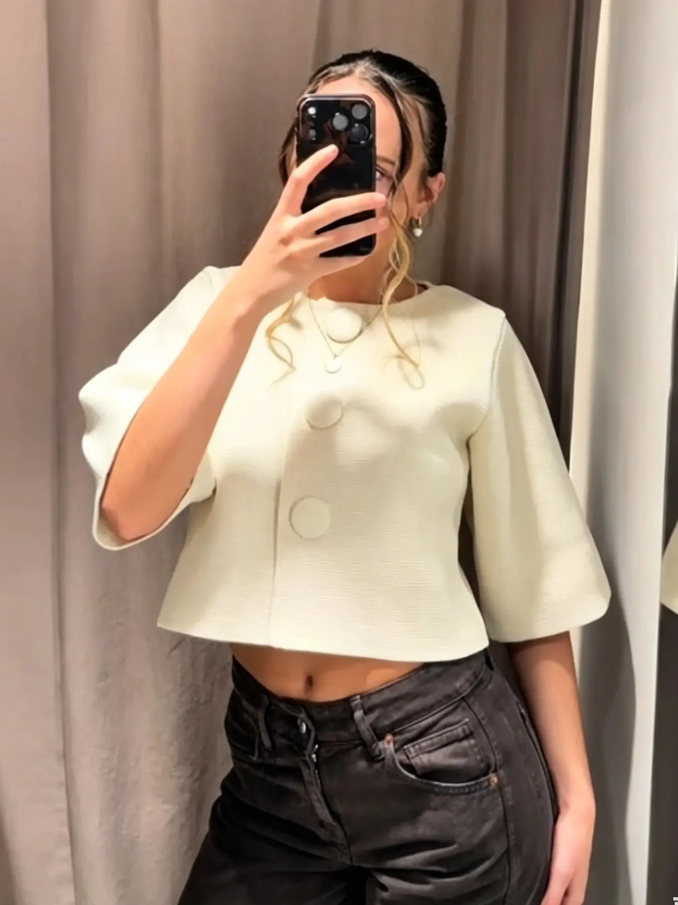 Women's Knit Sweater Coat Elegant Minimalist Beige Half Sleeve Knit Cardigan 2026 Spring Summer New Basic Round Neck Button Down Sweater Coat Chic Short Sleeve Tops Women Casual Cropped Knitted Outerwear Knitwear Lightweight Cardigan