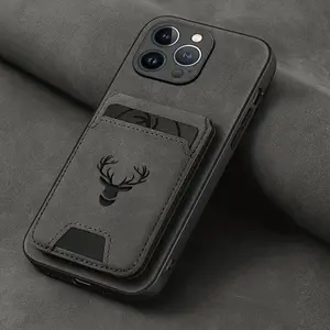 Luxury PU Leather Card Bag Phone Case, Magnetic Closure Phone Protective Cover, Phone Accessories Compatible with iPhone 16 15 14 13 12 11 XS XR, Casing