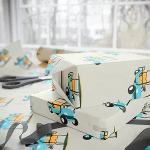 Golf Cart Wrapping Paper Birthday Wrapping Paper Golf Gift Wrapping Paper Gift Wrap Funny Wrapping Paper Custom Christmas Wrapping Paper