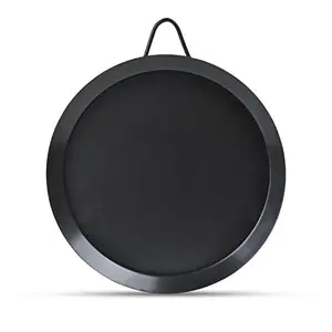 Alpine Cuisine Nonstick Round Comal 8-Inch - Black Carbon Steel Tortilla Comal with Single Handle - Durable, Heavy Duty Comal for Cooking - Even-Heating & Long Lasting - Versatile Kitchen Cookware