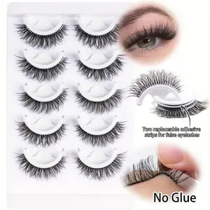 Reusable Self-Adhesive False Eyelashes, No Glue Needed, Easy to Wear and Remove, Perfect for Daily Cat Eye Makeup, Dense and Voluminous Lashes, Natural False Eyelashes