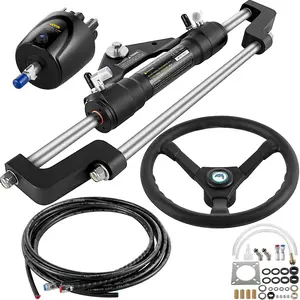 VEVOR Hydraulic Outboard Steering Kit 300HP, Hydraulic Steering Kit Helm Pump, Hydraulic Boat Steering Kit with 16 Feet Hydraulic Steering Hose for Boat Steering System