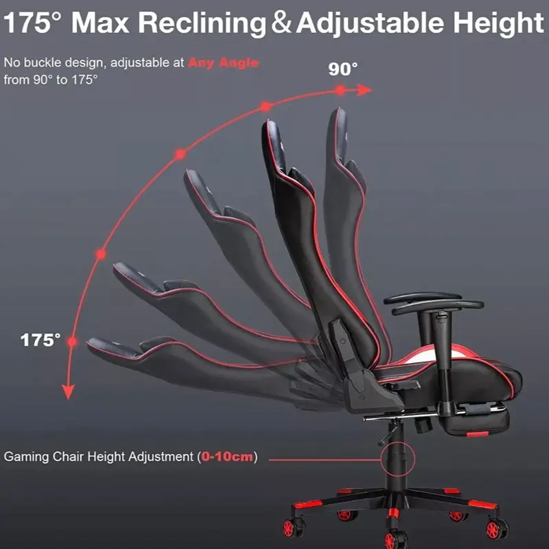 GC-RC03 Massage Gaming Chair 7-Point Adjustable Seat Height Ergonomic Office Cha