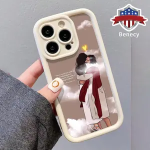 Jesus Love People Christ Bible Verse Pattern Case for iPhone 17 16 15 14 Pro Max 13 12 11 XR XS Air Plus E Shockproof Drop Protection Rugged Durable Silicone Cover