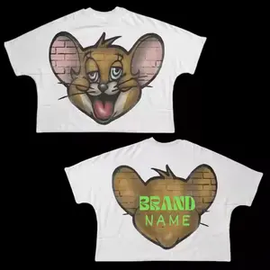 Custom Cropped Boxy tshirt Heavyweight Over Sized Boxy Fit Drop Shoulder Tshirt Cropped Boxy Tee